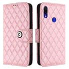 For Redmi Note 7 / 7 Pro / 7S Rhombic Texture Flip Leather Phone Case with Lanyard(Pink) - 2