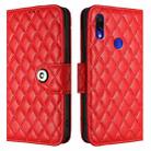For Redmi Note 7 / 7 Pro / 7S Rhombic Texture Flip Leather Phone Case with Lanyard(Red) - 2