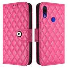 For Redmi Note 7 / 7 Pro / 7S Rhombic Texture Flip Leather Phone Case with Lanyard(Rose Red) - 2