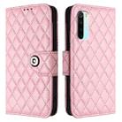 For Redmi Note 8 Pro Rhombic Texture Flip Leather Phone Case with Lanyard(Pink) - 2