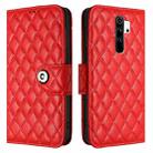 For Redmi Note 8 Rhombic Texture Flip Leather Phone Case with Lanyard(Red) - 2