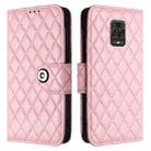 For Redmi Note 9 Pro / Note 9 Pro Max Rhombic Texture Flip Leather Phone Case with Lanyard(Pink) - 2