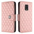 For Redmi Note 9 Pro / Note 9 Pro Max Rhombic Texture Flip Leather Phone Case with Lanyard(Coral Pink) - 2