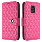 For Redmi Note 9S / Note 10 Lite Rhombic Texture Flip Leather Phone Case with Lanyard(Rose Red) - 2