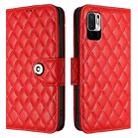 For Redmi Note 10 5G / Note 10T 5G Rhombic Texture Flip Leather Phone Case with Lanyard(Red) - 2