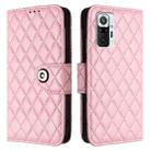 For Redmi Note 10 Pro / Note 10 Pro Max Rhombic Texture Flip Leather Phone Case with Lanyard(Pink) - 2