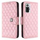 For Redmi Note 10 Pro India Rhombic Texture Flip Leather Phone Case with Lanyard(Pink) - 2