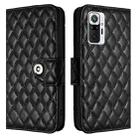 For Redmi Note 10 Pro India Rhombic Texture Flip Leather Phone Case with Lanyard(Black) - 2