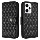 For Redmi Note 11T Pro+ / 12T Pro Rhombic Texture Flip Leather Phone Case with Lanyard(Black) - 2