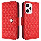 For Redmi Note 11T Pro+ / 12T Pro Rhombic Texture Flip Leather Phone Case with Lanyard(Red) - 2