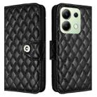 For Redmi Note 13 4G Global Rhombic Texture Flip Leather Phone Case with Lanyard(Black) - 2