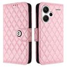 For Redmi Note 13 Pro+ Global Rhombic Texture Flip Leather Phone Case with Lanyard(Pink) - 2