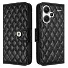 For Redmi Note 13 Pro+ Global Rhombic Texture Flip Leather Phone Case with Lanyard(Black) - 2