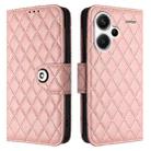 For Redmi Note 13 Pro+ Global Rhombic Texture Flip Leather Phone Case with Lanyard(Coral Pink) - 2