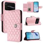 For Redmi 10C / Redmi 10 2022 India Rhombic Texture Flip Leather Phone Case with Lanyard(Pink) - 1