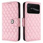 For Redmi 10C / Redmi 10 2022 India Rhombic Texture Flip Leather Phone Case with Lanyard(Pink) - 2