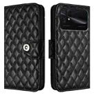 For Redmi 10C / Redmi 10 2022 India Rhombic Texture Flip Leather Phone Case with Lanyard(Black) - 2