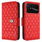 For Redmi 10C / Redmi 10 2022 India Rhombic Texture Flip Leather Phone Case with Lanyard(Red) - 2