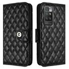 For Redmi 10 / Redmi 10 2022 Rhombic Texture Flip Leather Phone Case with Lanyard(Black) - 2