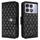 For Redmi K70 Ultra 5G Global Rhombic Texture Flip Leather Phone Case with Lanyard(Black) - 2