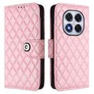 For Redmi Note 14 Pro 4G Rhombic Texture Flip Leather Phone Case with Lanyard(Pink) - 2