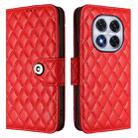 For Redmi Note 14 Pro 4G Rhombic Texture Flip Leather Phone Case with Lanyard(Red) - 2