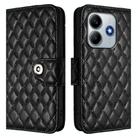 For Redmi Note 14 4G 163.25mm Rhombic Texture Flip Leather Phone Case with Lanyard(Black) - 2