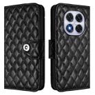 For Redmi Note 14 Pro 5G Global Rhombic Texture Flip Leather Phone Case with Lanyard(Black) - 2