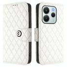 For Redmi Note 14 4G 164.84mm Rhombic Texture Flip Leather Phone Case with Lanyard(White) - 2
