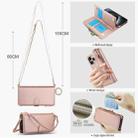 For iPhone 15 Pro Max Crossbody Ring Multifunctional Wallet Leather Phone Case(Rose Gold) - 3