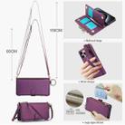 For iPhone 15 Pro Max Crossbody Ring Multifunctional Wallet Leather Phone Case(Dark Purple) - 3