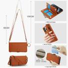 For iPhone 15 Pro Max Crossbody Ring Multifunctional Wallet Leather Phone Case(Brown) - 3