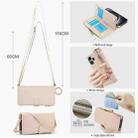 For iPhone 15 Pro Crossbody Ring Multifunctional Wallet Leather Phone Case(White) - 3