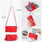For iPhone 15 Plus Crossbody Ring Multifunctional Wallet Leather Phone Case(Red) - 3
