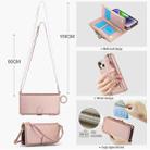 For iPhone 15 Plus Crossbody Ring Multifunctional Wallet Leather Phone Case(Rose Gold) - 3