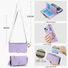 For iPhone 15 Plus Crossbody Ring Multifunctional Wallet Leather Phone Case(Purple) - 3