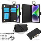 For iPhone 15 Crossbody Ring Multifunctional Wallet Leather Phone Case(Black) - 2