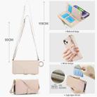 For iPhone 14 Plus Crossbody Ring Multifunctional Wallet Leather Phone Case(White) - 3