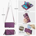 For iPhone 14 Plus Crossbody Ring Multifunctional Wallet Leather Phone Case(Dark Purple) - 3