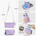For iPhone 14 Plus Crossbody Ring Multifunctional Wallet Leather Phone Case(Purple) - 3