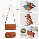 For iPhone 14 Plus Crossbody Ring Multifunctional Wallet Leather Phone Case(Brown) - 3