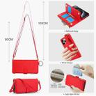 For iPhone 14 Pro Crossbody Ring Multifunctional Wallet Leather Phone Case(Red) - 3