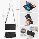 For iPhone 7 / 8 / SE 2022 Crossbody Ring Multifunctional Wallet Leather Phone Case(Black) - 3