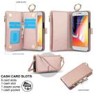 For iPhone 7 / 8 / SE 2022 Crossbody Ring Multifunctional Wallet Leather Phone Case(Rose Gold) - 2