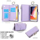 For iPhone 7 / 8 / SE 2022 Crossbody Ring Multifunctional Wallet Leather Phone Case(Purple) - 2