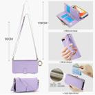 For iPhone 7 / 8 / SE 2022 Crossbody Ring Multifunctional Wallet Leather Phone Case(Purple) - 3