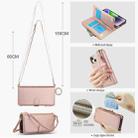 For iPhone 13 mini Crossbody Ring Multifunctional Wallet Leather Phone Case(Rose Gold) - 3