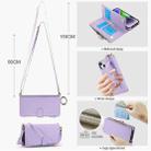 For iPhone 13 mini Crossbody Ring Multifunctional Wallet Leather Phone Case(Purple) - 3