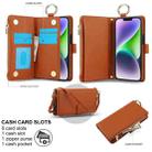 For iPhone 13 mini Crossbody Ring Multifunctional Wallet Leather Phone Case(Brown) - 2