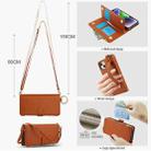 For iPhone 13 mini Crossbody Ring Multifunctional Wallet Leather Phone Case(Brown) - 3